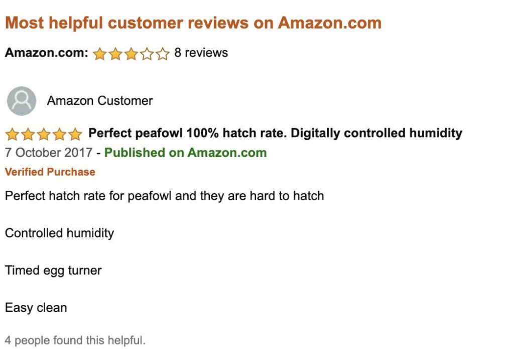 Positive reviews for R-Com Digital Egg Incubator